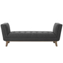 Avyaan Tufted Button Upholstered Fabric Accent Bench