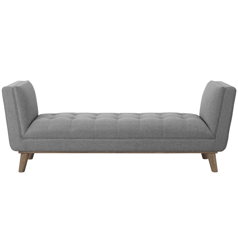Avyaan Tufted Button Upholstered Fabric Accent Bench