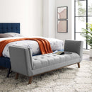 Avyaan Tufted Button Upholstered Fabric Accent Bench