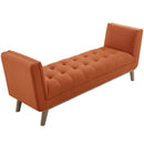 Avyaan Tufted Button Upholstered Fabric Accent Bench