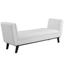 Avyaan Tufted Button Faux Leather Accent Bench