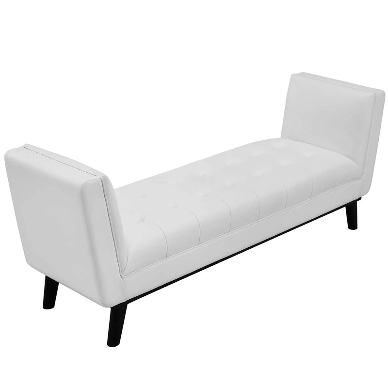 Avyaan Tufted Button Faux Leather Accent Bench