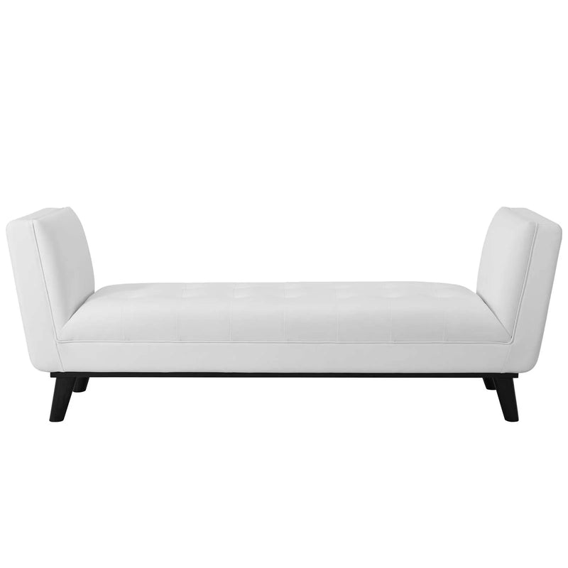 Avyaan Tufted Button Faux Leather Accent Bench