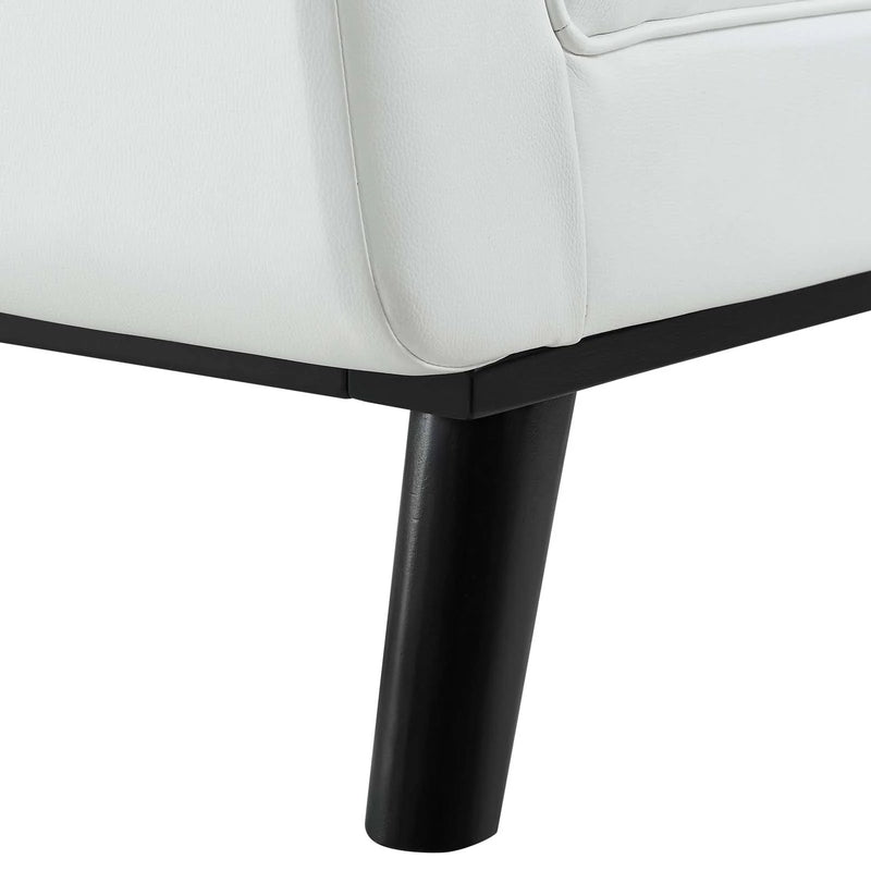 Avyaan Tufted Button Faux Leather Accent Bench
