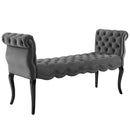 Felix Chesterfield Style Button Tufted Performance Velvet Bench