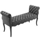 Felix Chesterfield Style Button Tufted Performance Velvet Bench