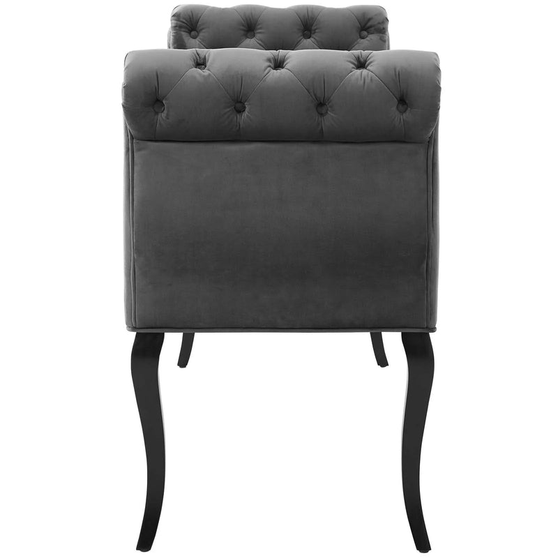 Felix Chesterfield Style Button Tufted Performance Velvet Bench