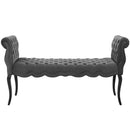 Felix Chesterfield Style Button Tufted Performance Velvet Bench