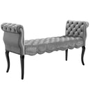 Felix Chesterfield Style Button Tufted Performance Velvet Bench