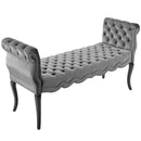 Felix Chesterfield Style Button Tufted Performance Velvet Bench
