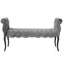 Felix Chesterfield Style Button Tufted Performance Velvet Bench