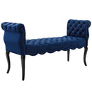 Felix Chesterfield Style Button Tufted Performance Velvet Bench