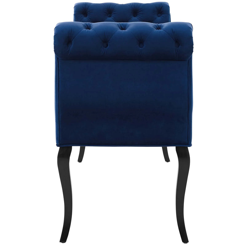 Felix Chesterfield Style Button Tufted Performance Velvet Bench