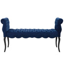 Felix Chesterfield Style Button Tufted Performance Velvet Bench