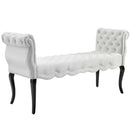 Felix Chesterfield Style Button Tufted Performance Velvet Bench