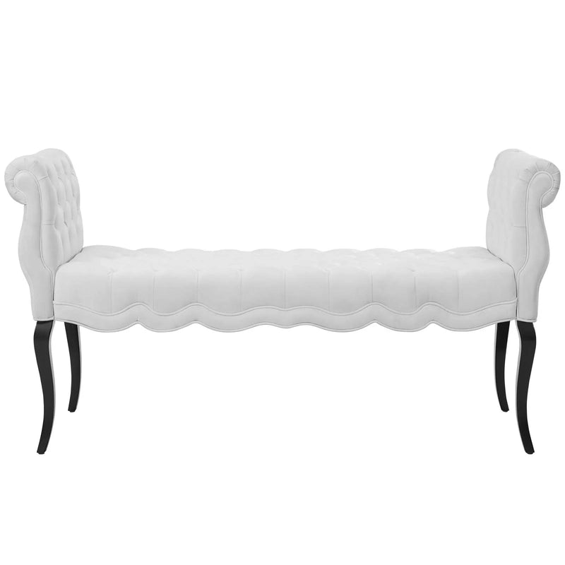 Felix Chesterfield Style Button Tufted Performance Velvet Bench