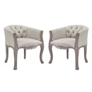 Yehuda Vintage French Upholstered Fabric Dining Armchair Set of 2