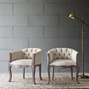 Yehuda Vintage French Upholstered Fabric Dining Armchair Set of 2