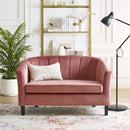 Jamal Channel Tufted Performance Velvet Loveseat