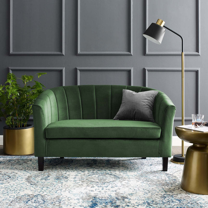 Jamal Channel Tufted Performance Velvet Loveseat