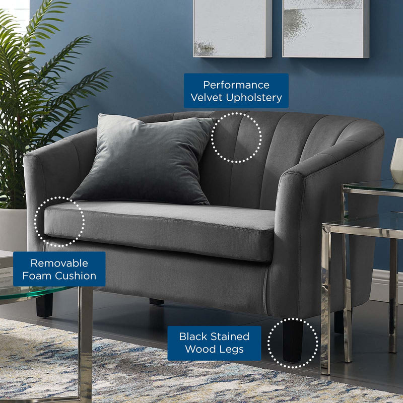 Jamal Channel Tufted Performance Velvet Loveseat