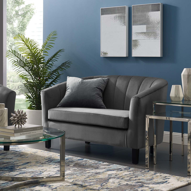 Jamal Channel Tufted Performance Velvet Loveseat