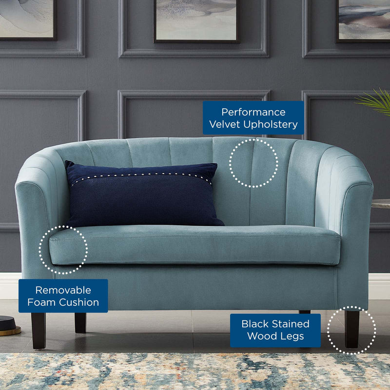 Jamal Channel Tufted Performance Velvet Loveseat