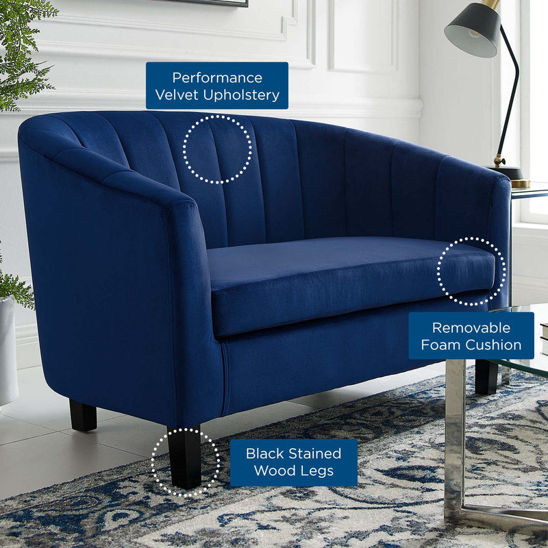 Jamal Channel Tufted Performance Velvet Loveseat