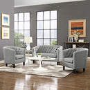 Julianna 3 Piece Upholstered Fabric Loveseat and Armchair Set