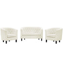 Jamal 3 Piece Performance Velvet Loveseat and Armchair Set