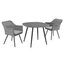 Oaklee 3 Piece Outdoor Patio Wicker Rattan Dining Set