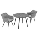 Oaklee 3 Piece Outdoor Patio Wicker Rattan Dining Set