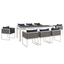 Jasper 9 Piece Outdoor Patio Aluminum Dining Set