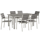 Avalynn 7 Piece Outdoor Patio Aluminum Dining Set