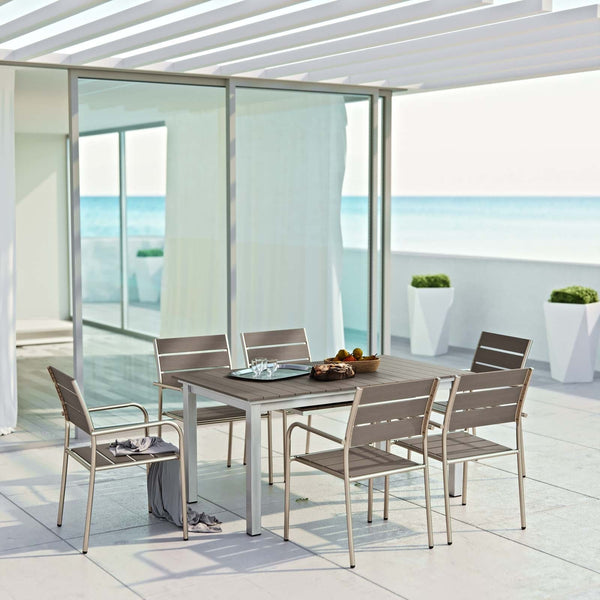Avalynn 7 Piece Outdoor Patio Aluminum Dining Set