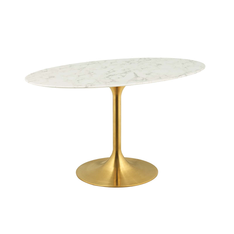 Fallon 54" Oval Artificial Marble Dining Table