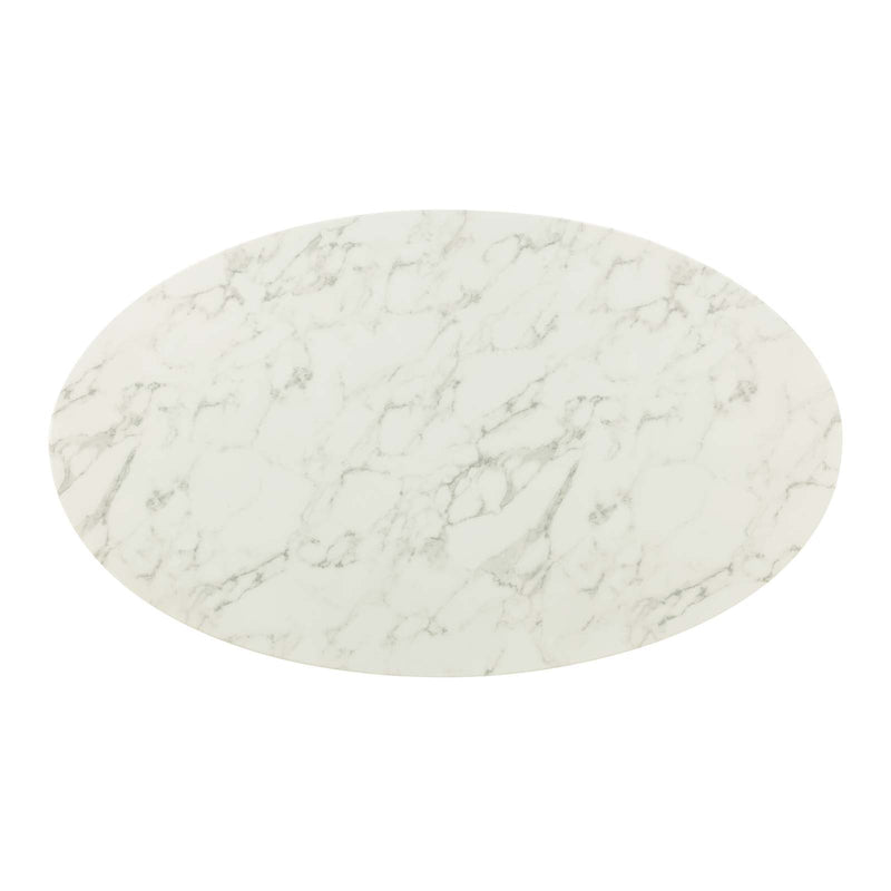 Fallon 47" Oval Artificial Marble Dining Table