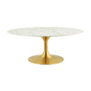 Lina 42" Oval-Shaped Artifical Artificial Marble Coffee Table