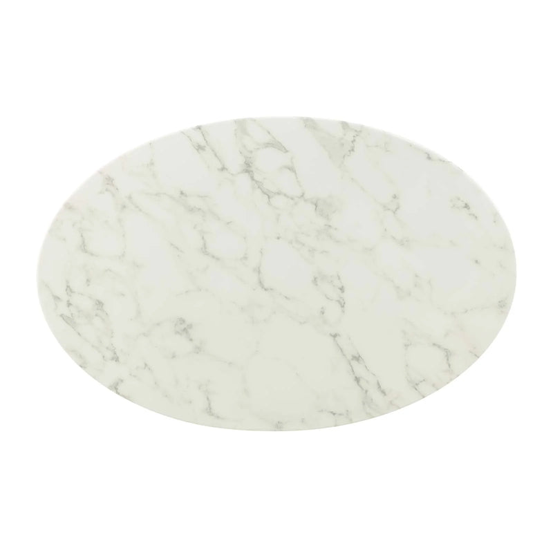 Lina 42" Oval-Shaped Artifical Artificial Marble Coffee Table