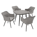 Oaklee 5 Piece Outdoor Patio Wicker Rattan Dining Set