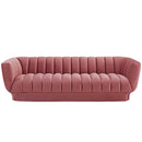 Cayson Vertical Channel Tufted Performance Velvet Sofa