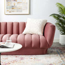 Cayson Vertical Channel Tufted Performance Velvet Sofa
