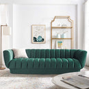 Cayson Vertical Channel Tufted Performance Velvet Sofa