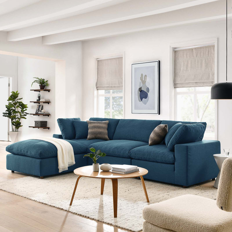 Liberty Down Filled Overstuffed 4 Piece Sectional Sofa Set