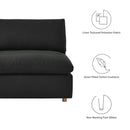 Liberty Down Filled Overstuffed 5-Piece Armless Sectional Sofa