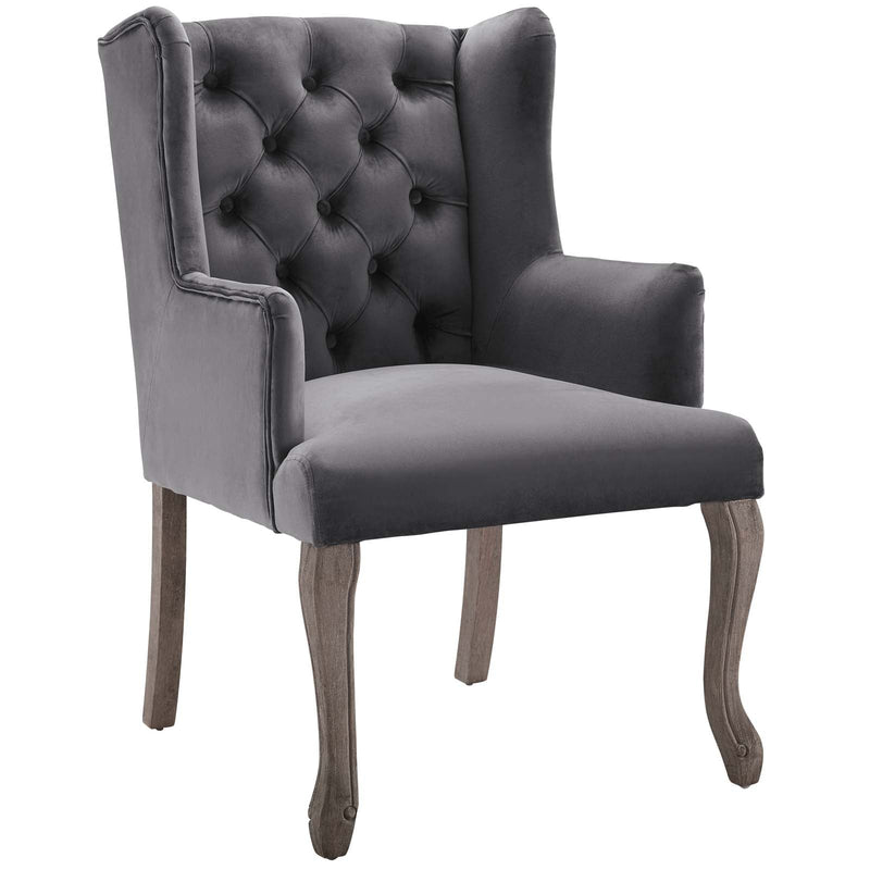 Bellamy French Vintage Dining Performance Velvet Armchair