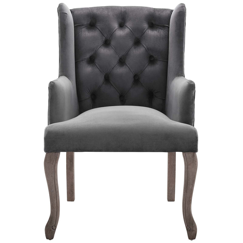 Bellamy French Vintage Dining Performance Velvet Armchair