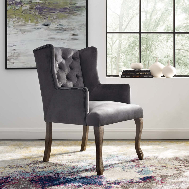 Bellamy French Vintage Dining Performance Velvet Armchair