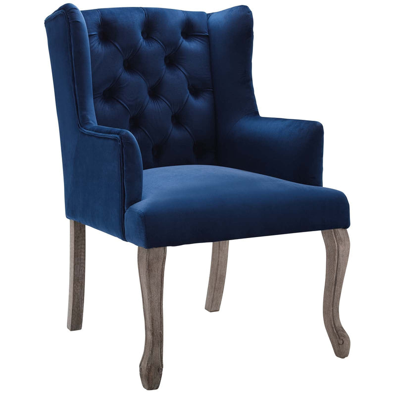 Bellamy French Vintage Dining Performance Velvet Armchair