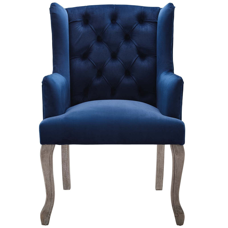 Bellamy French Vintage Dining Performance Velvet Armchair